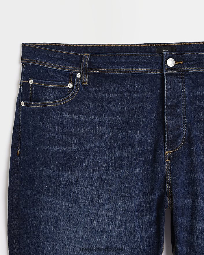 לבוש River Island ג'ינס גדול וגבוה בגזרה סמיכה כְּחוֹל גברים BDZ4083166