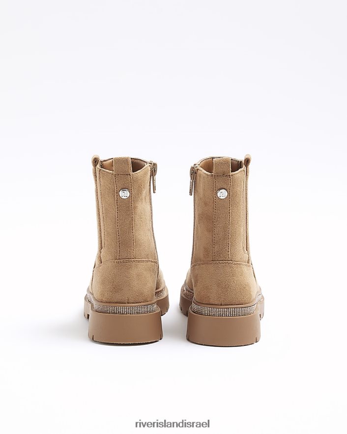 הַנעָלָה River Island מגפי זמש יהלומים חום בנות BDZ4083177