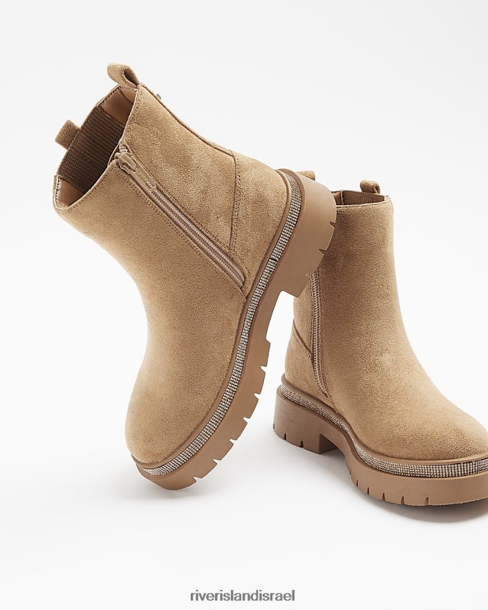 הַנעָלָה River Island מגפי זמש יהלומים חום בנות BDZ4083177