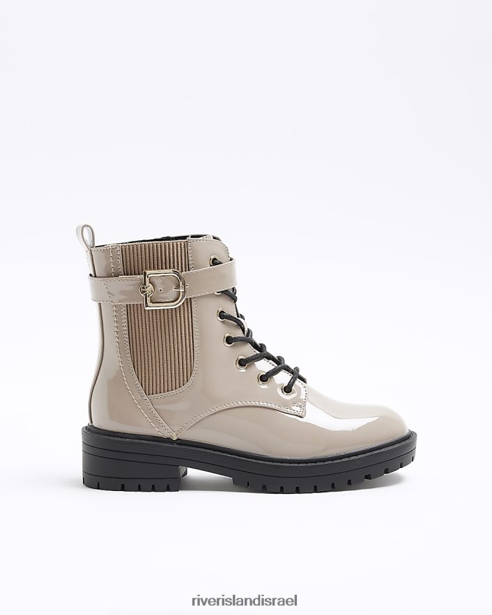 הַנעָלָה River Island מגפי אבזם בהתאמה רחבה בז' נשים BDZ40832