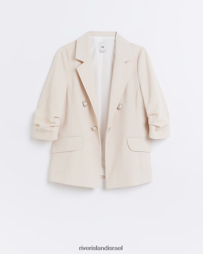 לבוש River Island בלייזר עם שרוולים מרופטים וָרוֹד בנות BDZ4083214