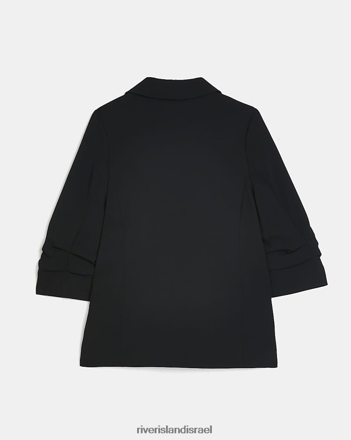 לבוש River Island בלייזר עם שרוולים מרופטים שָׁחוֹר בנות BDZ4083215