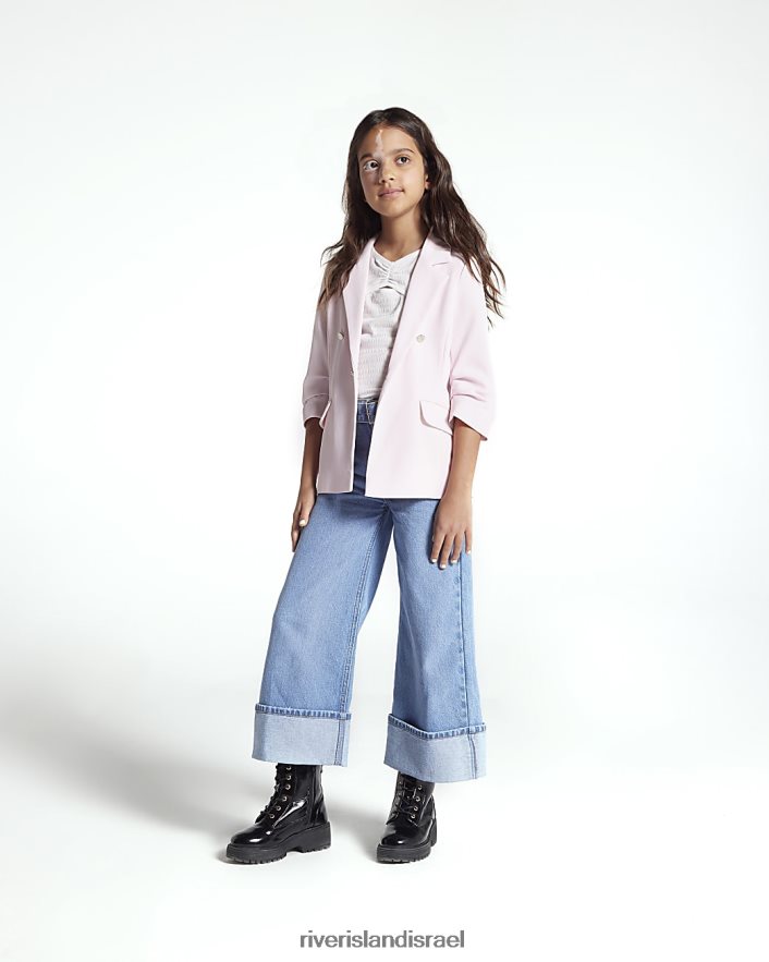 לבוש River Island בלייזר עם שרוולים מרופטים וָרוֹד בנות BDZ4083218