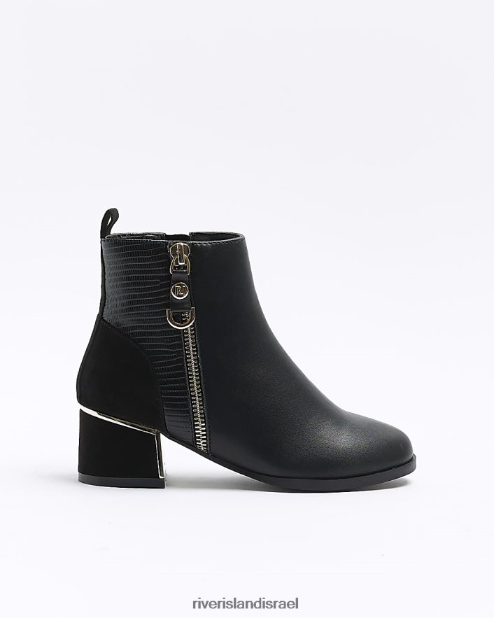 הַנעָלָה River Island מגפיים עם רוכסן צד שָׁחוֹר בנות BDZ4083227