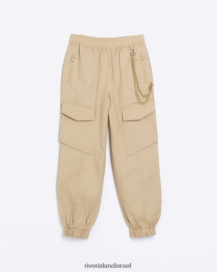 לבוש River Island ג למשוך מכנסי מטען בז' בנות BDZ4083234
