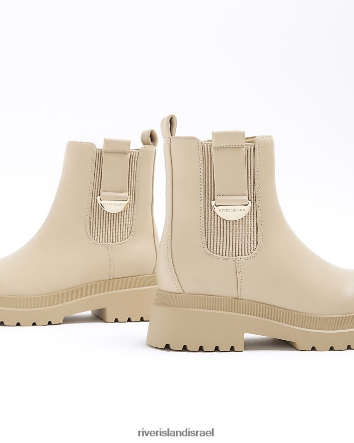 הַנעָלָה River Island מגפי צ'לסי בהתאמה רחבה בז' בנות BDZ4083240