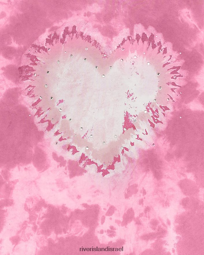 לבוש River Island ג קפוצ'ון לב צבע עניבה וָרוֹד בנות BDZ4083243