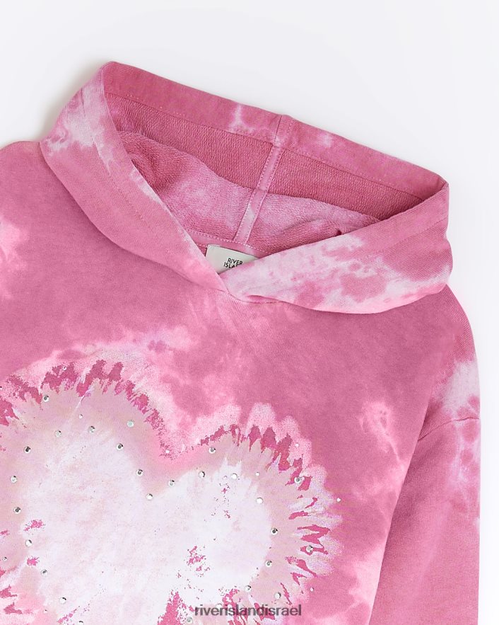 לבוש River Island ג קפוצ'ון לב צבע עניבה וָרוֹד בנות BDZ4083243