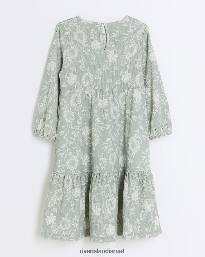 לבוש River Island שמלה פרחונית זולה ירוק בנות BDZ4083251