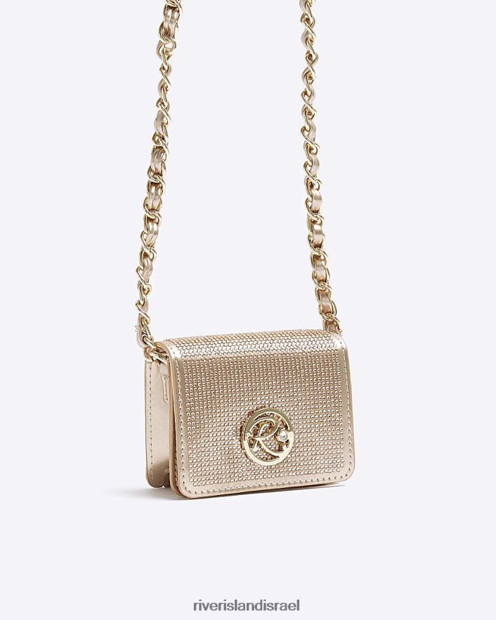אביזרים River Island ארנק גוף מקושט זהב בנות BDZ4083259