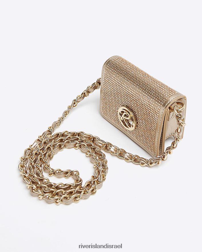 אביזרים River Island ארנק גוף מקושט זהב בנות BDZ4083259