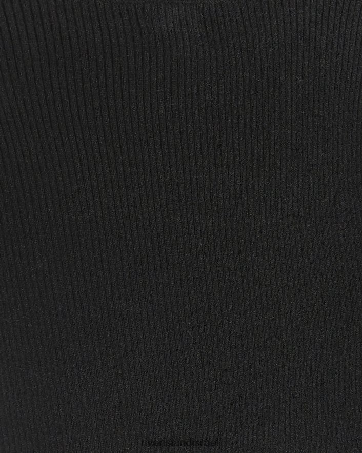 לבוש River Island מגשר עם צווארון גבוה צלעות שָׁחוֹר בנות BDZ4083268