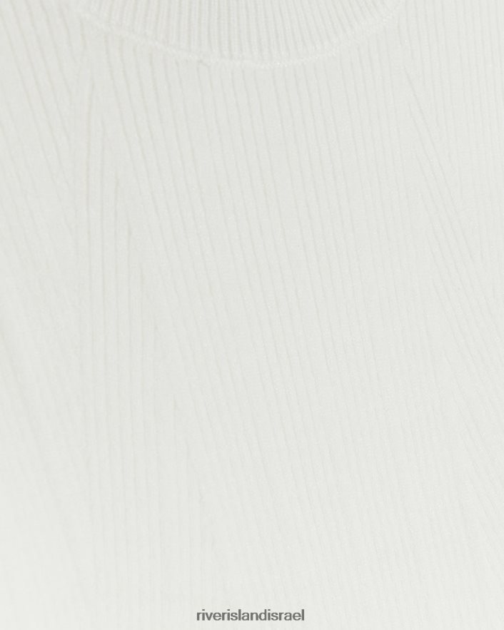 לבוש River Island מגשר עם צווארון גבוה צלעות קרם בנות BDZ4083269