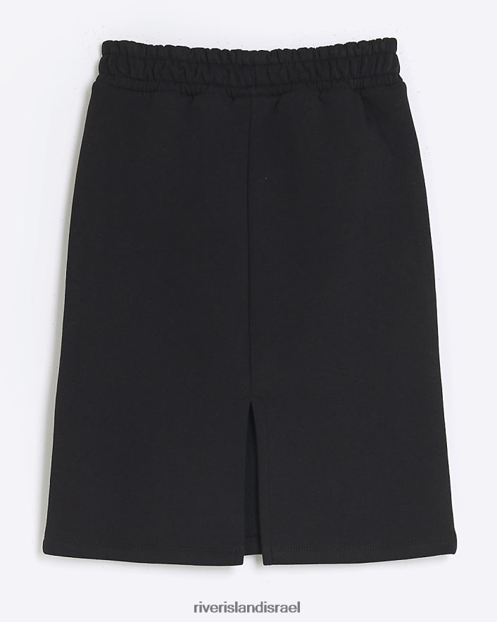 לבוש River Island חצאית מידי של ג'רסי שָׁחוֹר בנות BDZ4083271