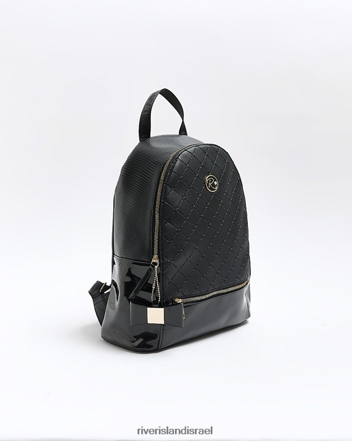 אביזרים River Island תיק גב עם קשת מרופדת שָׁחוֹר בנות BDZ4083323
