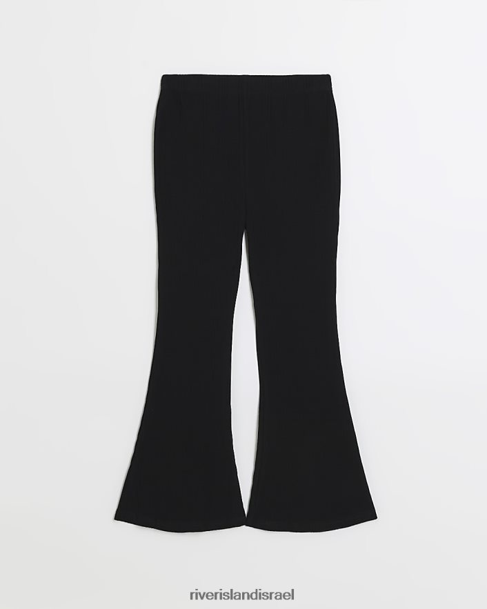 לבוש River Island מכנסיים עם צלעות מתרחבות שָׁחוֹר בנות BDZ4083326