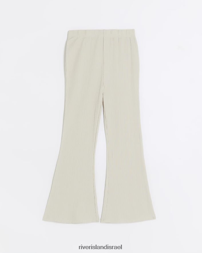 לבוש River Island מכנסיים עם צלעות מתרחבות בז' בנות BDZ4083327