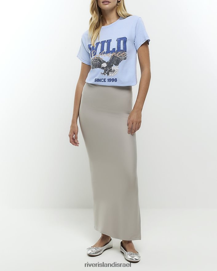 לבוש River Island חולצה גרפית כְּחוֹל נשים BDZ408336