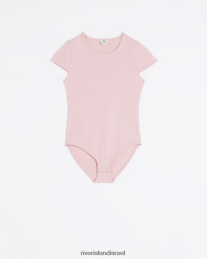 לבוש River Island בגד גוף עם צווארון סקופ וָרוֹד בנות BDZ4083402
