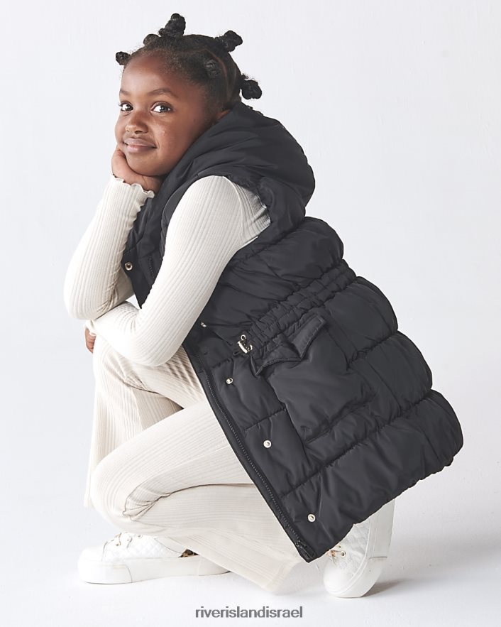 לבוש River Island ג'לט מרופד עמיד למקלחת שָׁחוֹר בנות BDZ4083415