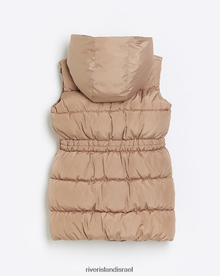 לבוש River Island ג'לט מרופד עם ברדס בז' בנות BDZ4083416