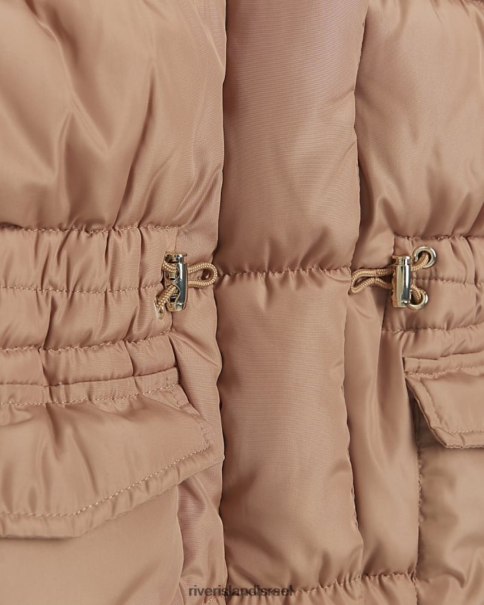 לבוש River Island ג'לט מרופד עם ברדס בז' בנות BDZ4083416