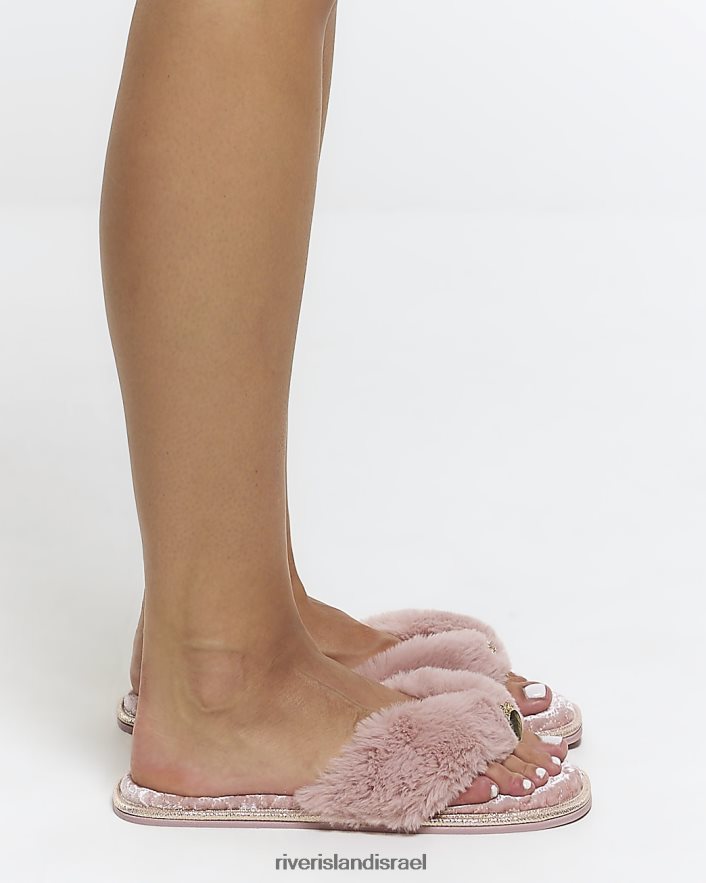 הַנעָלָה River Island נעלי בית מפרווה מלאכותית וָרוֹד נשים BDZ408342
