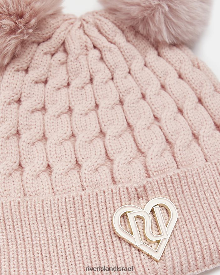 אביזרים River Island כובע פונפון כפול כפול וָרוֹד בנות BDZ4083430