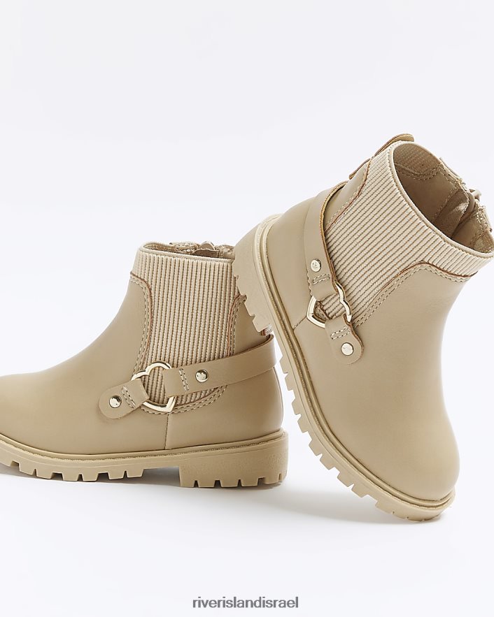 הַנעָלָה River Island מגפי צ'לסי רצועת לב חום בנות BDZ4083482