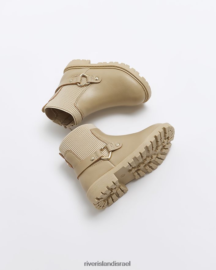 הַנעָלָה River Island מגפי צ'לסי רצועת לב חום בנות BDZ4083482