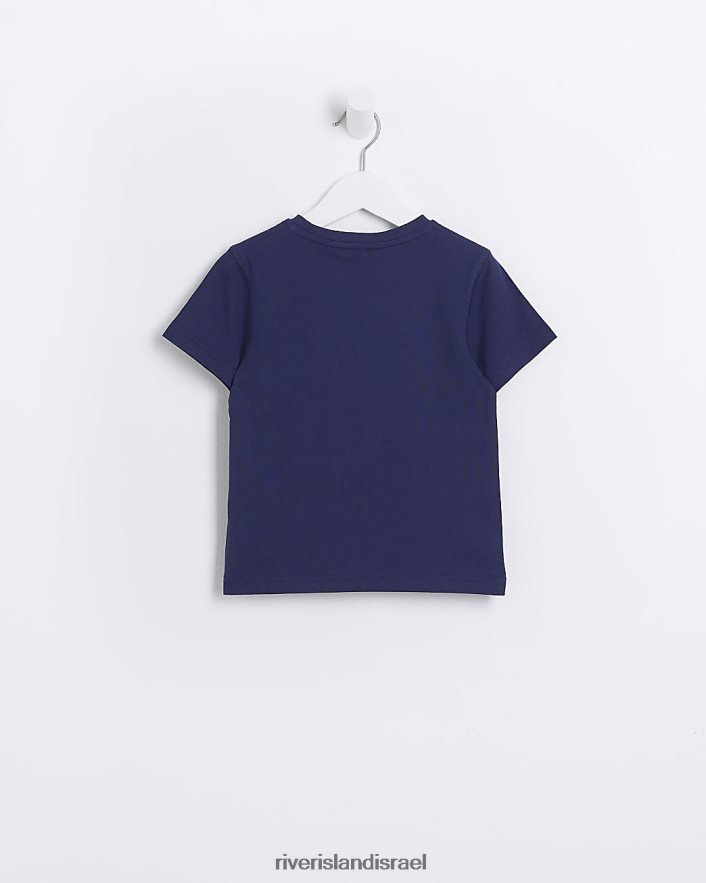 לבוש River Island מיני טי שירט עם שרוולים קצרים חיל הים בנים BDZ4083564