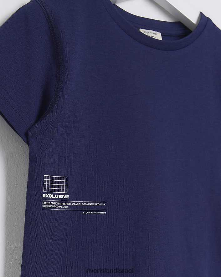 לבוש River Island מיני טי שירט עם שרוולים קצרים חיל הים בנים BDZ4083564