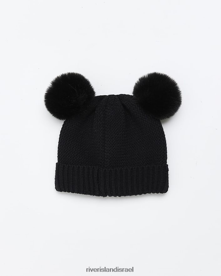אביזרים River Island כובע פום פום פום שָׁחוֹר בנות BDZ4083586