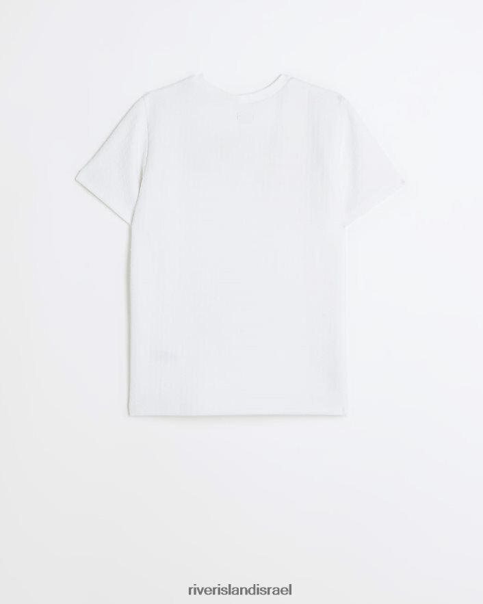 לבוש River Island ב חולצת טריקו עם מרקם לבן בנים BDZ4083629