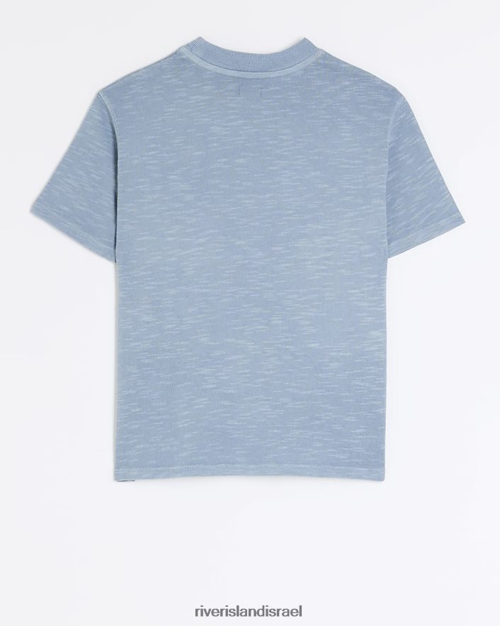 לבוש River Island ב חולצת טריקו עם מרקם כְּחוֹל בנים BDZ4083649