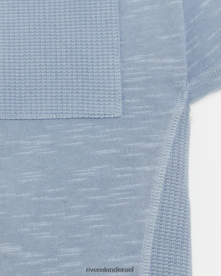 לבוש River Island ב חולצת טריקו עם מרקם כְּחוֹל בנים BDZ4083649