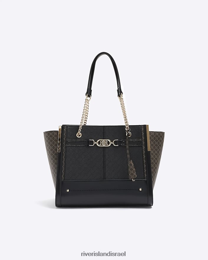אביזרים River Island תיק ארי מונוגרמה שָׁחוֹר נשים BDZ4083716