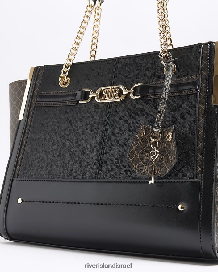 אביזרים River Island תיק ארי מונוגרמה שָׁחוֹר נשים BDZ4083716