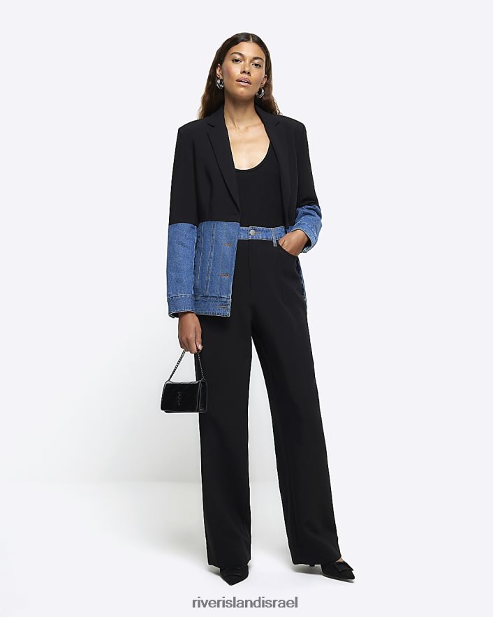 לבוש River Island בלייזר היברידי ג'ינס שָׁחוֹר נשים BDZ4083717