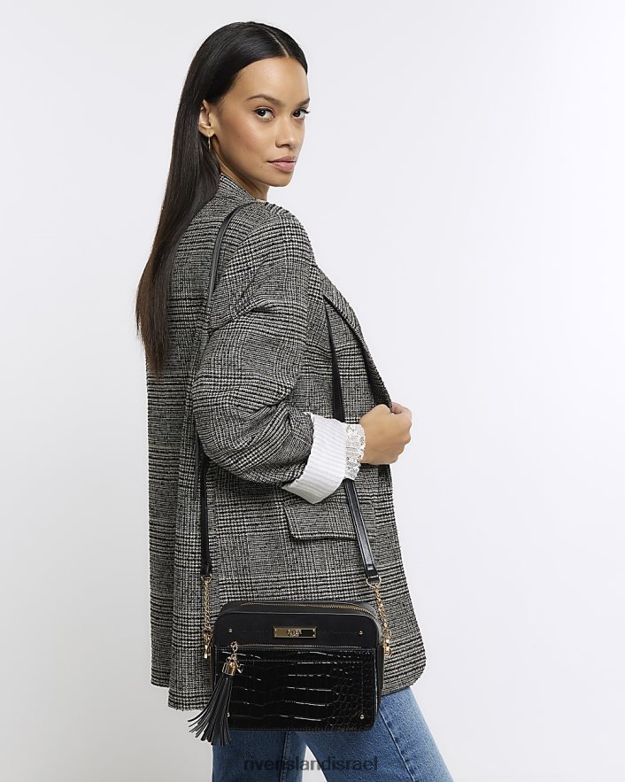 אביזרים River Island תיק קרוס עם שרשרת מובלטת שָׁחוֹר נשים BDZ4083719