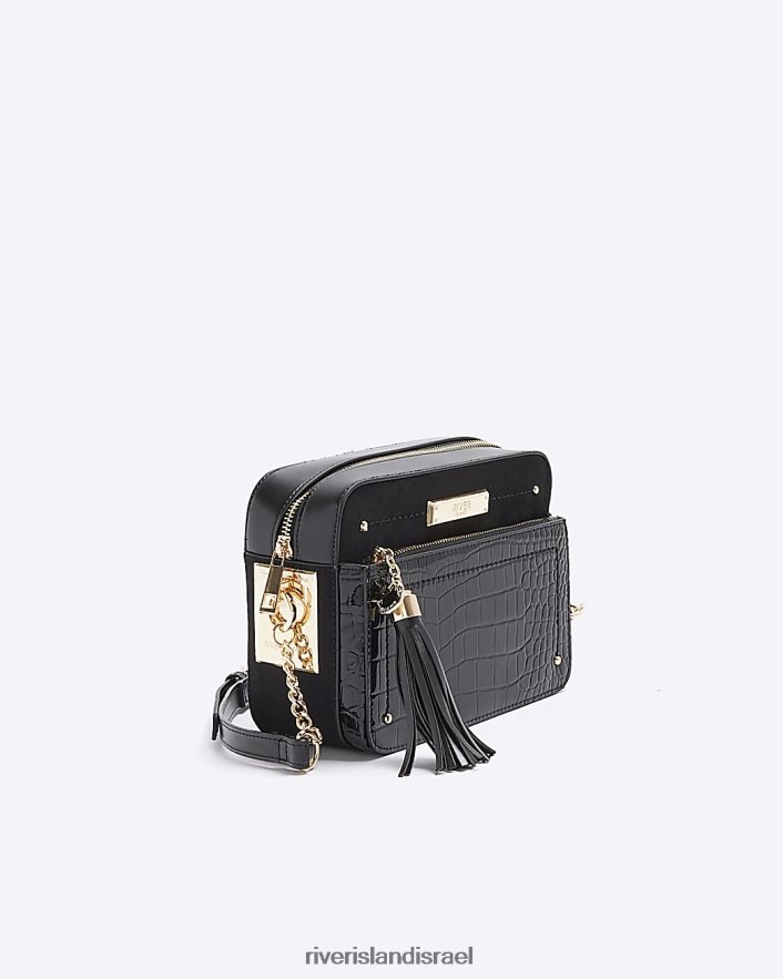 אביזרים River Island תיק קרוס עם שרשרת מובלטת שָׁחוֹר נשים BDZ4083719