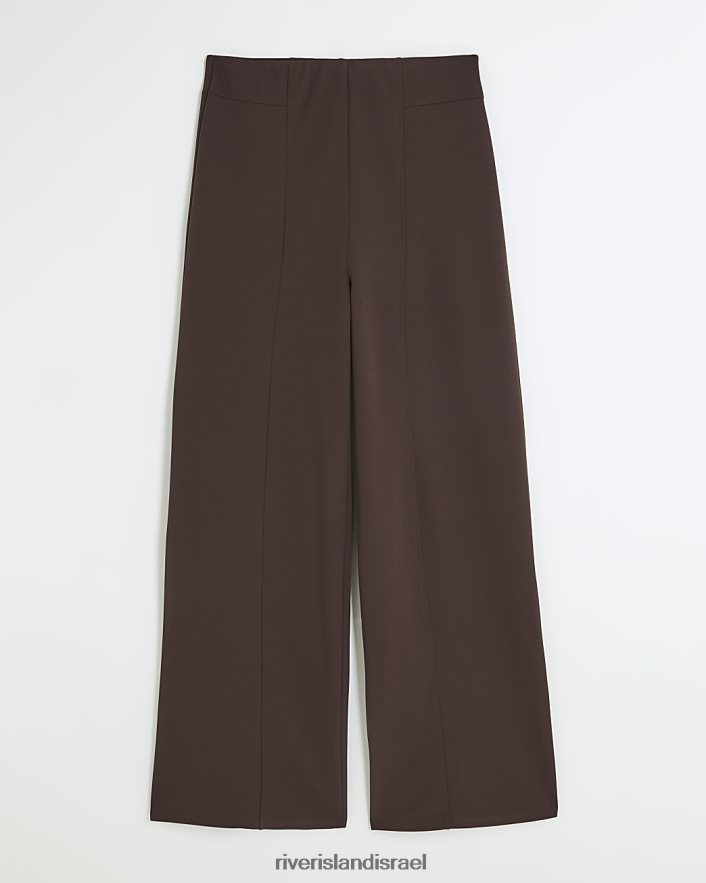 לבוש River Island מכנסיים רחבים תפורים חום נשים BDZ4083726