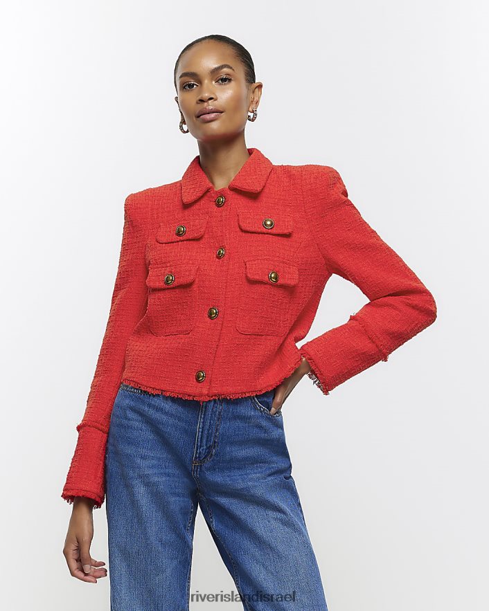 לבוש River Island בלייזר גביע בוקל אָדוֹם נשים BDZ4083731