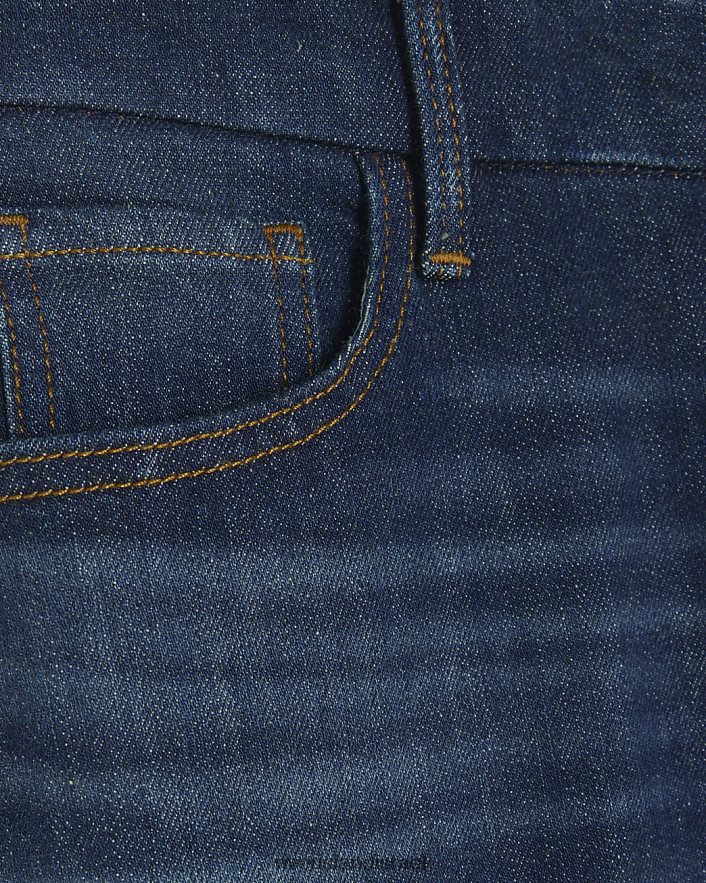 לבוש River Island ג'ינס ישר דק בגזרה גבוהה כְּחוֹל נשים BDZ4083732