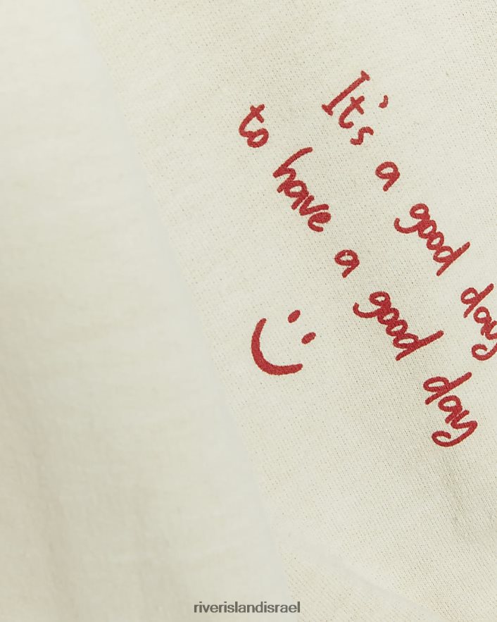 לבוש River Island סווטשירט גרפי בז' נשים BDZ4083738