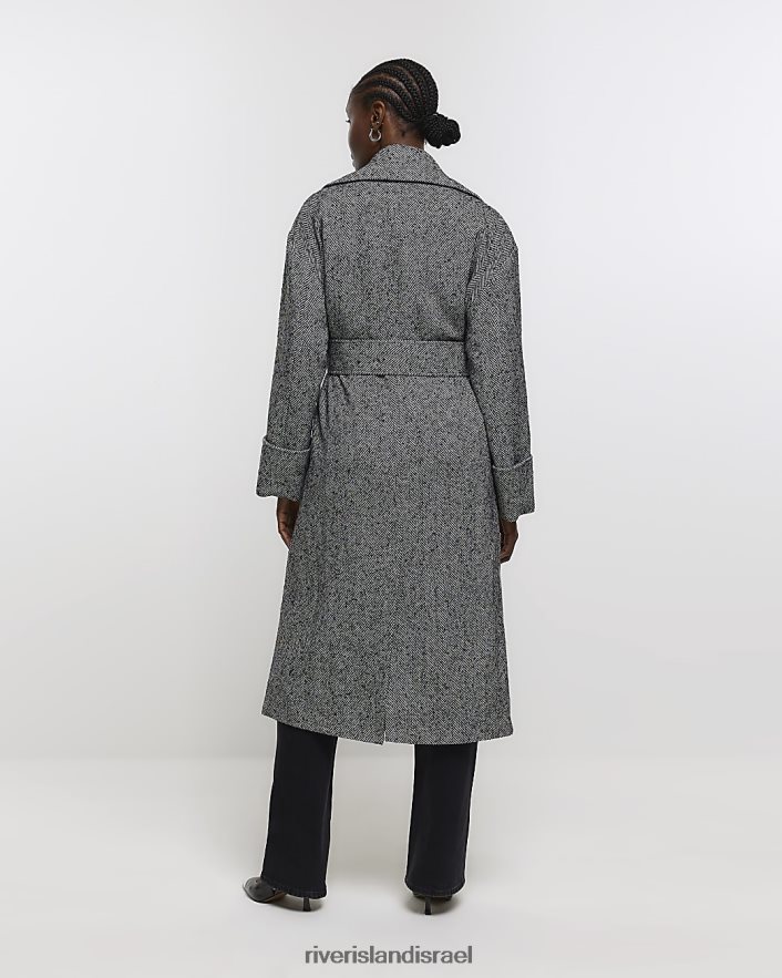 לבוש River Island מעיל ארוכות אדרה שָׁחוֹר נשים BDZ4083744