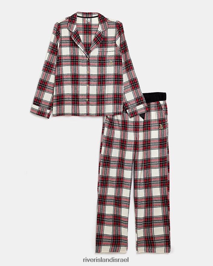 לבוש River Island סט פיג'מה לבדוק אָדוֹם נשים BDZ4083760