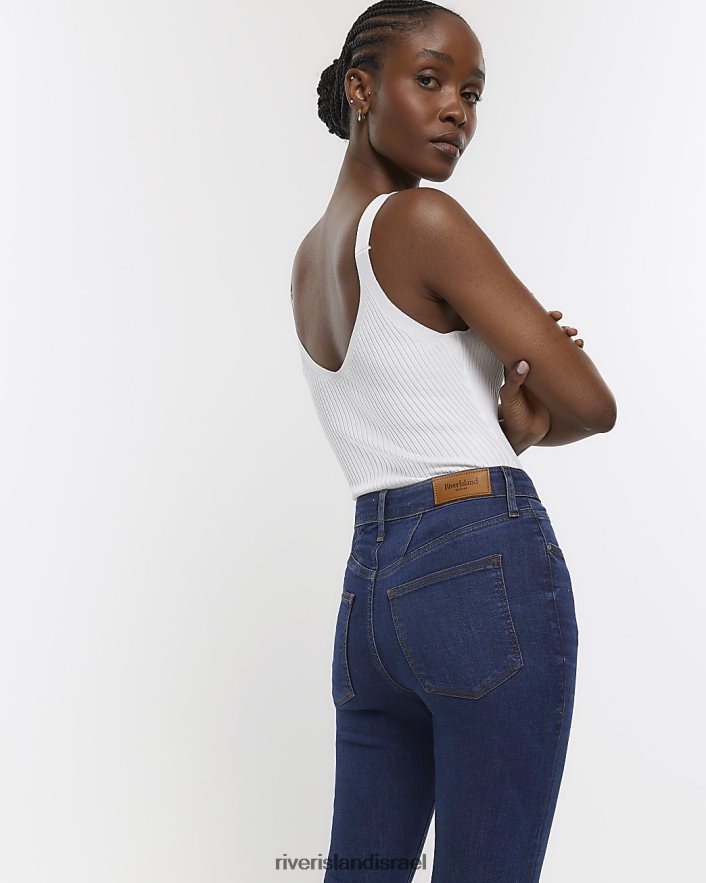 לבוש River Island ג'ינס עם מותן גבוה כְּחוֹל נשים BDZ4083761