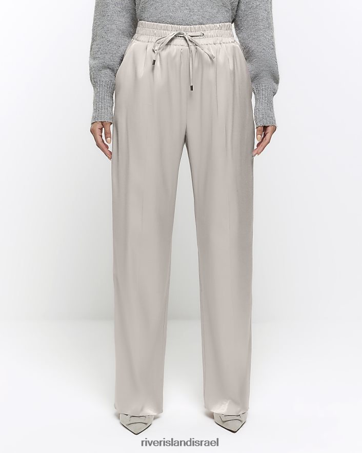 לבוש River Island מכנסיים רחבים בז' נשים BDZ4083773