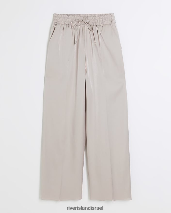 לבוש River Island מכנסיים רחבים בז' נשים BDZ4083773